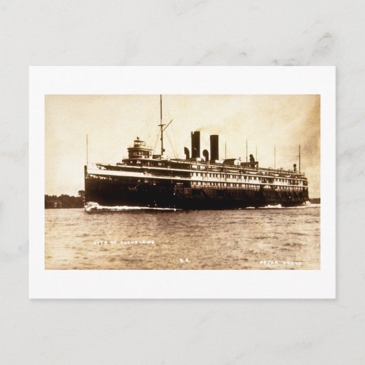 Steamer City of Cleveland - Louis Pesha Foto Briefkaart (Voorkant)