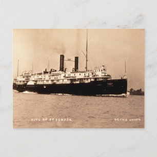 Steamer City of St. Ignace D&C Line - Louis Pesha Briefkaart