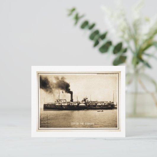 Steamer City of the Straits Briefkaart (Staand voorkant)