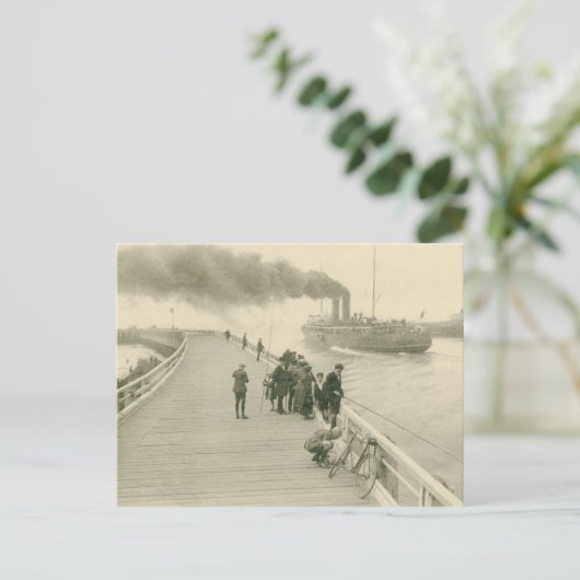 Steamer de Mailboot van Dover naar Oostend Briefkaart (Staand voorkant)