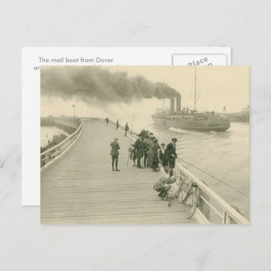 Steamer de Mailboot van Dover naar Oostend Briefkaart (Voorkant / Achterkant)