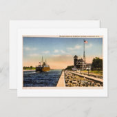 Steamer Entering Muskegon Harbour, Muskegon, Mich Briefkaart (Voorkant / Achterkant)