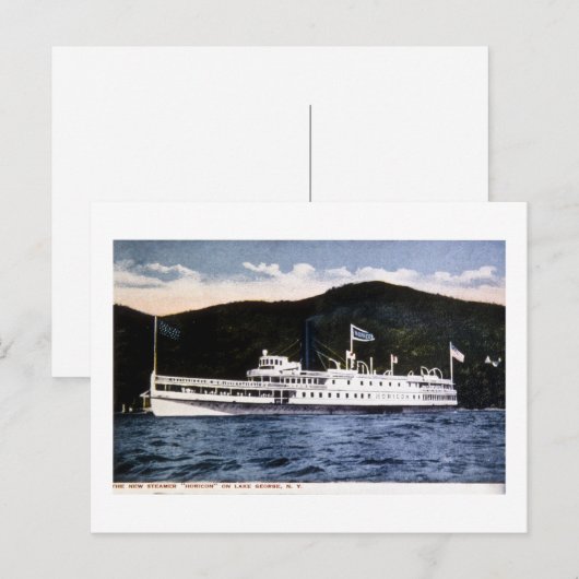 Steamer "Horicon" op Lake George, New York Briefkaart (Voorkant / Achterkant)