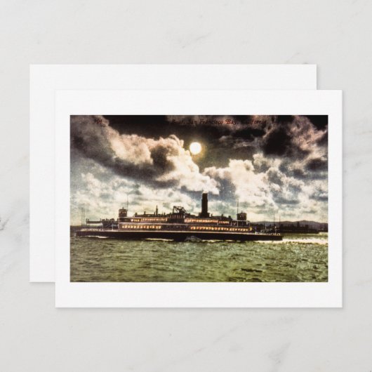 Steamer in de baai van San Francisco Briefkaart (Voorkant / Achterkant)