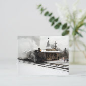 Steamer in Winter Snow Briefkaart (Staand voorkant)