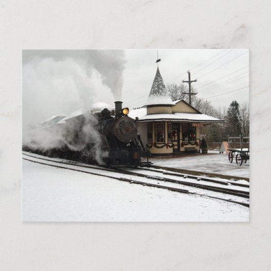 Steamer in Winter Snow Briefkaart (Voorkant)