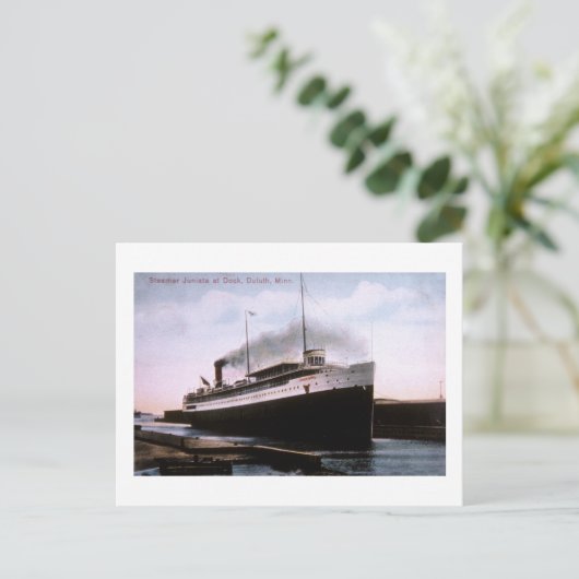 Steamer Juniata bij Dock, Duluth, Minnesota Briefkaart (Staand voorkant)