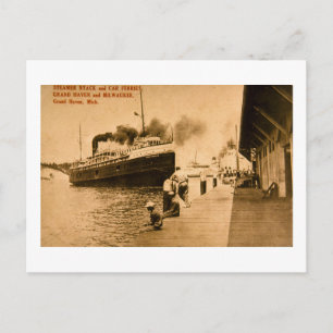 Steamer Nyack en Car Ferries, Grand Haven, MI Briefkaart