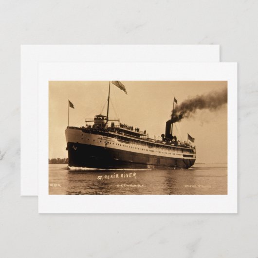 Steamer Ocotorara op de St. Clair, Louis Pesha Briefkaart (Voorkant / Achterkant)