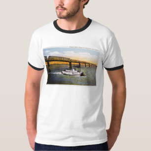 Steamer Passing Bridge, Ohio River, Cairo, Illinoi T-shirt