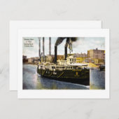 Steamer State of Ohio Leaving Dock, Toledo, Ohio Briefkaart (Voorkant / Achterkant)