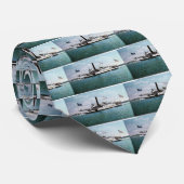 Steamer Ticonderoga op het meer van ChamPlain Stropdas (Opgerold)