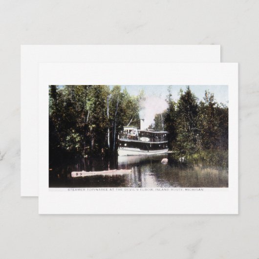 Steamer Topinabee bij Devil's Elbow, Michigan Briefkaart (Voorkant / Achterkant)