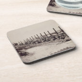 Steamers op de Mississippi (foto) Bier Onderzetter (Linkerzijde)