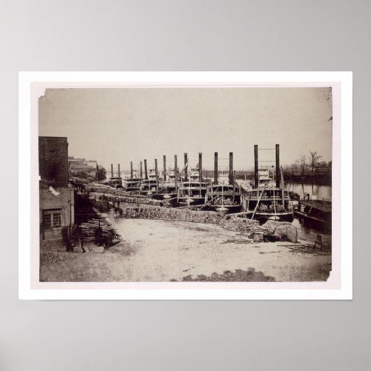 Steamers op de Mississippi (foto) Poster (Voorkant)