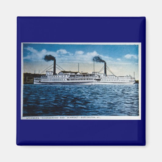 Steamers Ticonderoga en Vermont, Burlington, VT Magneet (Voorkant)