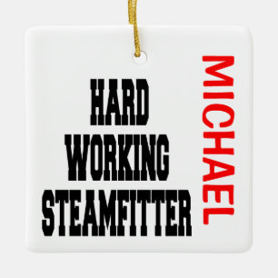 Steamfitter, hard werkend keramisch ornament