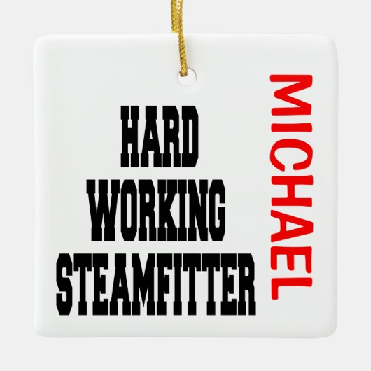 Steamfitter, hard werkend keramisch ornament (Voorkant)