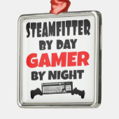Steamfitter houdt van het spelen van VideoSpelen Metalen Ornament (Links)