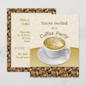 Steaming cappuccino koffiekopje Uitnodiging (Voorkant / Achterkant)