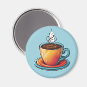 Steaming Coffee Cup Magnet (Voorkant / Achterkant)