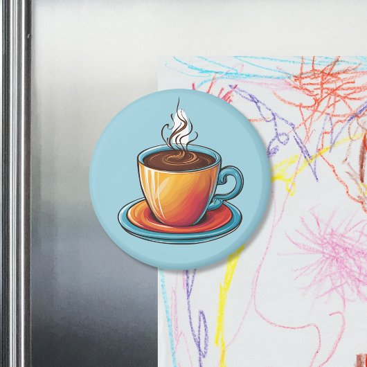 Steaming Coffee Cup Magnet