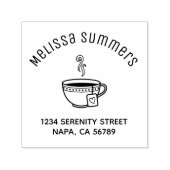 Steaming Cup of Tea Arch Address Zelfinktende Stempel (Design)