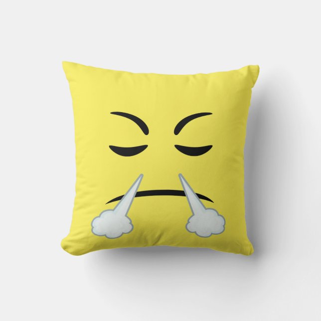 Steaming Emoji Kussen (Voorkant)