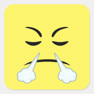 Steaming Emoji Vierkante Sticker