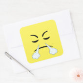 Steaming Emoji Vierkante Sticker (Envelop)