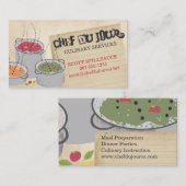 Steaming food aromas chef catering visitekaartje (Voorkant / Achterkant)