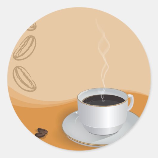 Steaming Hot Coffee Ronde Sticker (Voorkant)