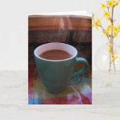 Steaming Hot Coffee-Wenskaart Kaart (Gele Bloem)