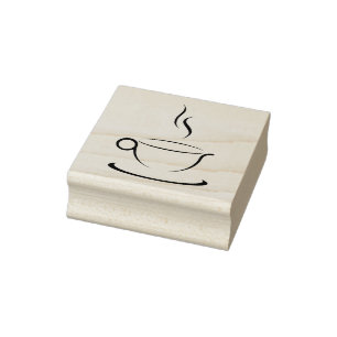 Steaming Hot Cup Houden blokgebondente rubberen st Rubberstempel