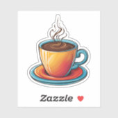 Steaming koffie sticker (Vel)