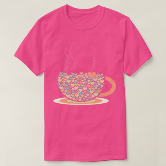 Steaming Love Tea Cup T-shirt (Design voorkant)