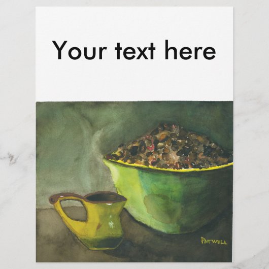 Steaming Morning Cup Koffee Bowl-koffiebonen (Voorkant)