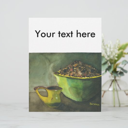 Steaming Morning Cup Koffee Bowl-koffiebonen (Staand voorkant)