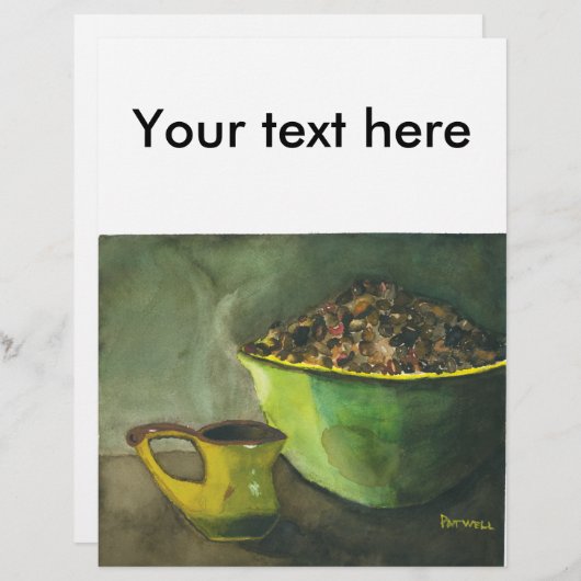 Steaming Morning Cup Koffee Bowl-koffiebonen (Voorkant / Achterkant)