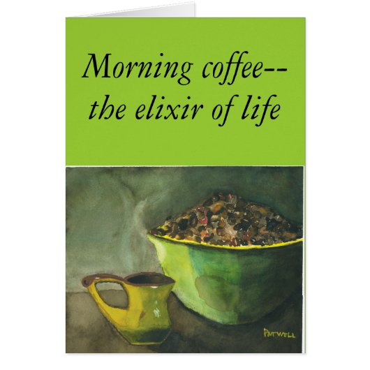 Steaming Morning Cup Koffee Bowl-koffiebonen (Voorkant)