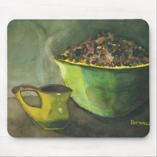Steaming Morning Cup Koffee Bowl-koffiebonen Muismat