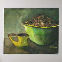 Steaming Morning Cup Koffee Bowl-koffiebonen
