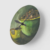 Steaming Morning Cup Koffee Bowl-koffiebonen Ronde Klok (Hoek)