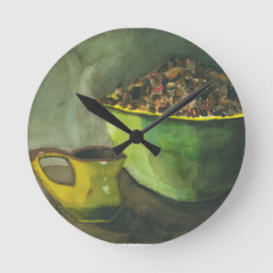 Steaming Morning Cup Koffee Bowl-koffiebonen Ronde Klok