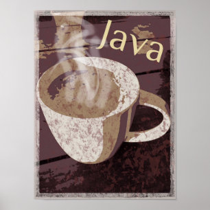 Steaming Rustic Java-Mok Poster
