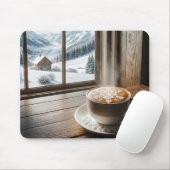 Steaming Snowflake Latte door Winter Window Muismat (Met muis)