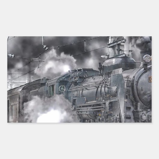 Steammotoren Trainen HDR-foto Rechthoekige Sticker (Voorkant)