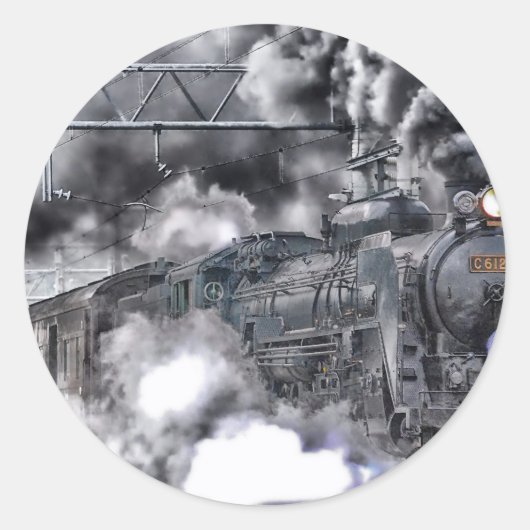 Steammotoren Trainen HDR-foto Ronde Sticker (Voorkant)