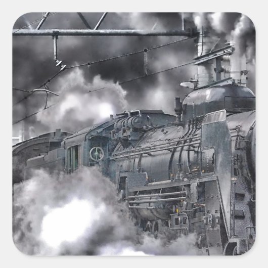 Steammotoren Trainen HDR-foto Vierkante Sticker (Voorkant)