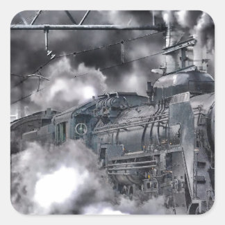 Steammotoren Trainen HDR-foto Vierkante Sticker